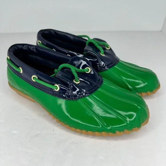 Lauren Ralph Lauren Womens Makenna Green Navy Blue Lace Up Size 7B Boat Shoes - Picture 2 of 11